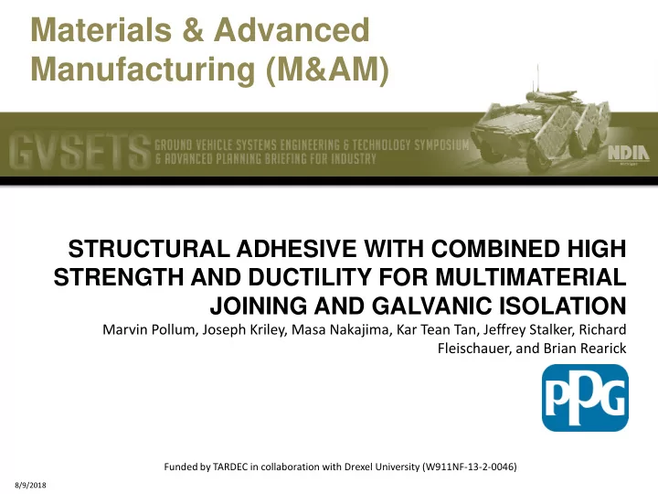 materials advanced manufacturing m am