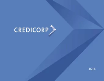 4Q16  Table of Contents  I.  Credicorp  1.  Vision and Mission  5  2.  Organizational Structure  6