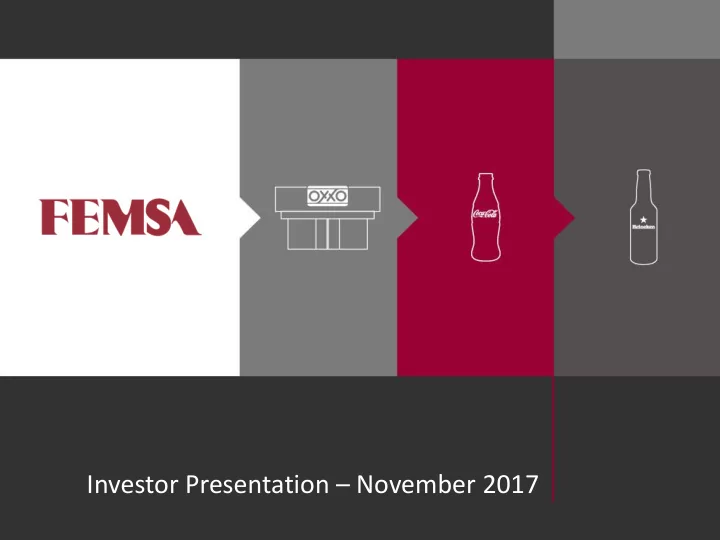investor presentation november 2017 safe harbor statement