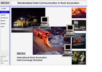 IREDES  IREDES  Standardized Data Communication in Rock Excavation  Standardized Data Communication