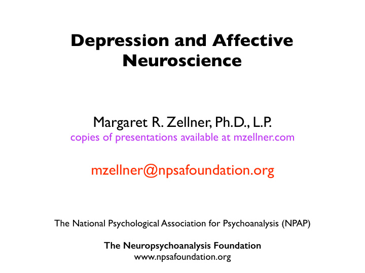 depression and affective neuroscience