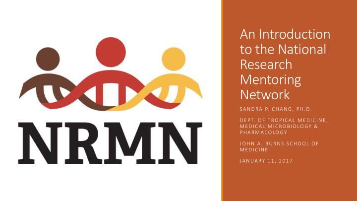 an introduction to the national research mentoring network
