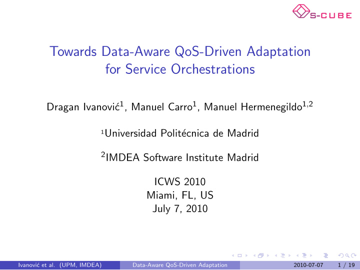 towards data aware qos driven adaptation for service