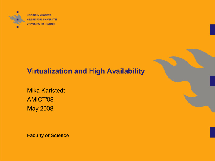 virtualization and high availability