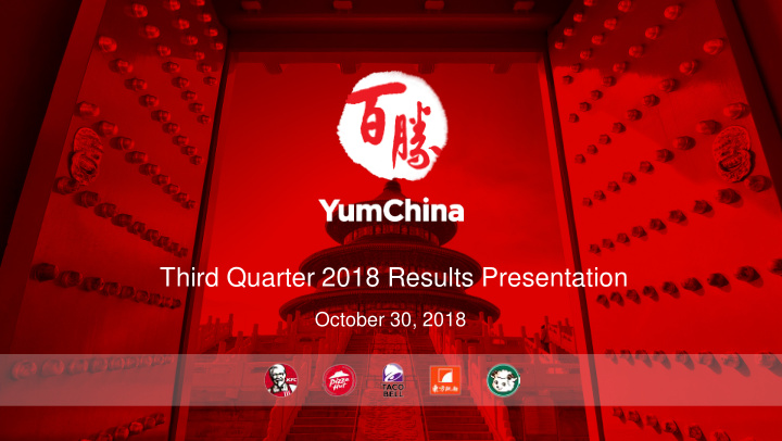third quarter 2018 results presentation