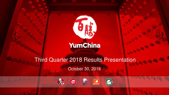 third quarter 2018 results presentation