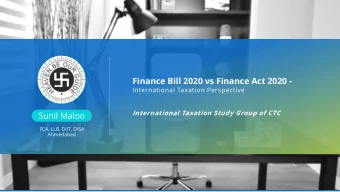 Finance Bill 2020 vs Finance Act 2020 -  International Taxation Perspective  International Taxation