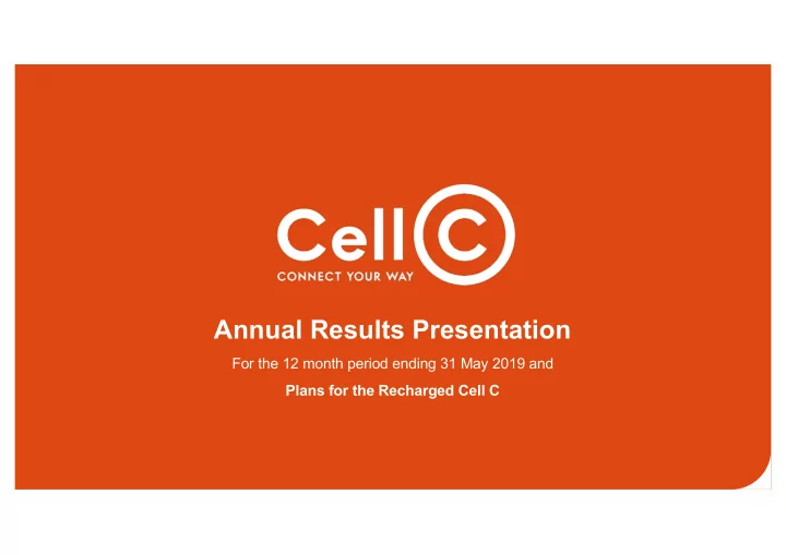 annual results presentation