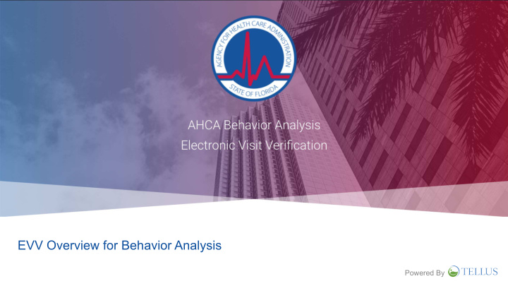 evv overview for behavior analysis