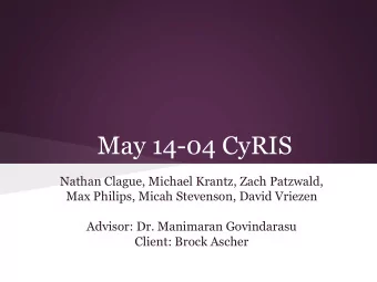 May 14-04 CyRIS  Nathan Clague, Michael Krantz, Zach Patzwald,  Max Philips, Micah Stevenson, David