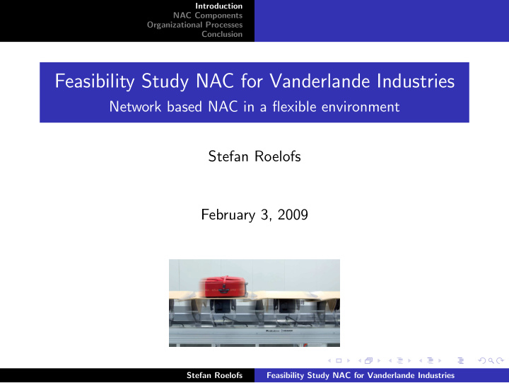 feasibility study nac for vanderlande industries