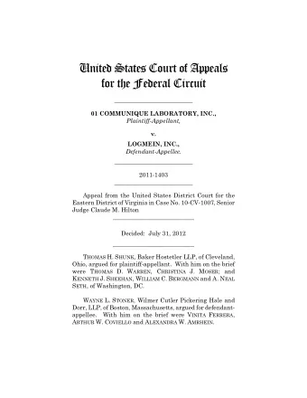 United States Court of Appeals  for the Federal Circuit  __________________________  01 COMMUNIQUE