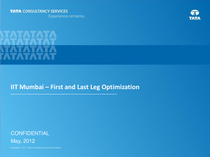 iit mumbai first and last leg optimization