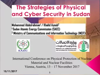 International Conference on Physical Protection of Nuclear  Material and Nuclear Facilities Vienna,