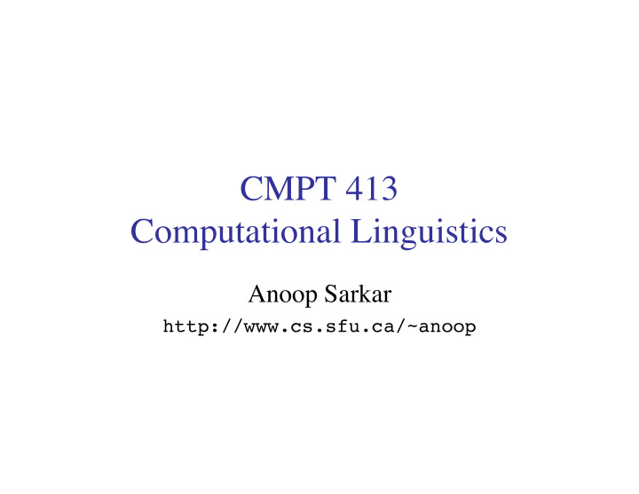 cmpt 413 computational linguistics