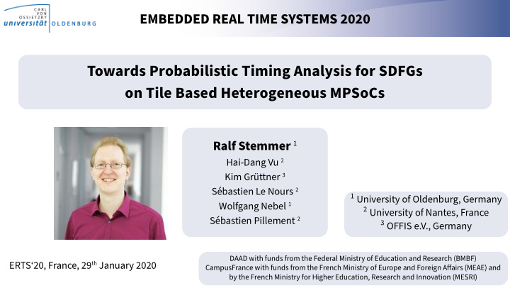 towards probabilistic timing analysis for sdfgs on tile