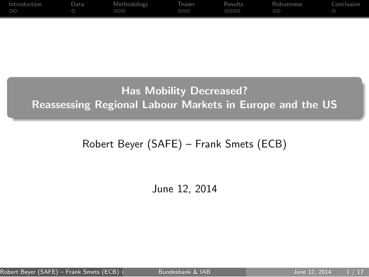 has mobility decreased reassessing regional labour