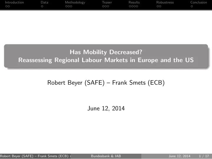 has mobility decreased reassessing regional labour