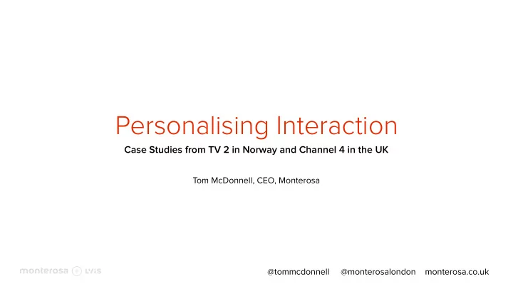 personalising interaction