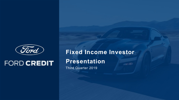 fixed income investor presentation