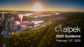 2020 Guidance February 13 th , 2020  1  Disclaimer This presentation contains, or may be deemed to