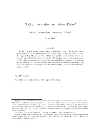 1  Introduction Individual consumer and producer prices change every six months to one year. 1 In