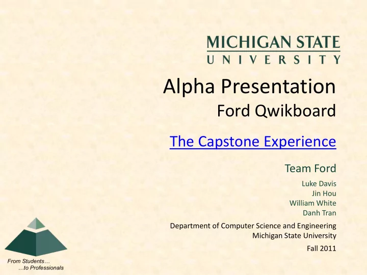 alpha presentation