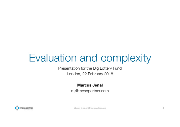 evaluation and complexity