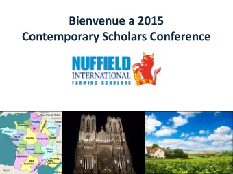 Bienvenue  a  2015      Contemporary  Scholars  Conference D IVERSITY U