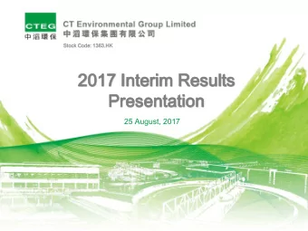 201  017 I  7 Int  nterim Res  m Results  Presen  entation  25 August, 2017  Disclaimer  This