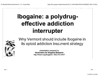 interrupter  Why Vermont should include lbogaine in  its opioid addiction trearnent strategy