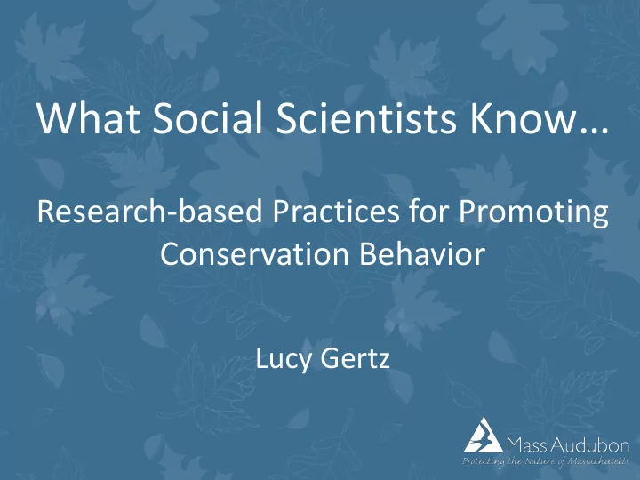 what social scientists know