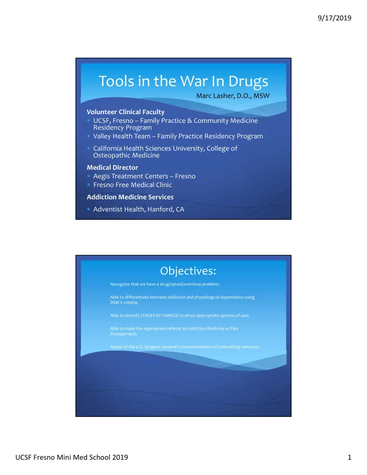 tools in the war in drugs