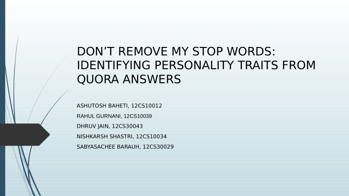 don t remove my stop words identifying personality traits