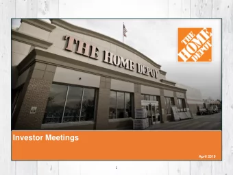 Investor Meetings  April 2019  1  Forward Looking Statements and  Non-GAAP Financial Measurements