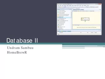 Database II  Undram Sambuu  HomeBrewR  Overview   Steps to create SSIS Package   STORED
