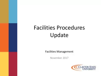 Update  Facilities Management  November 2017  Facilities Management  1. Facilities Management