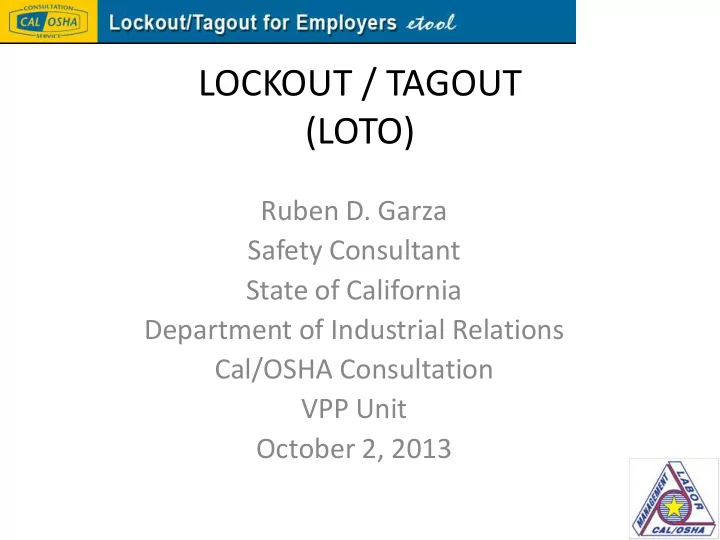 lockout tagout loto