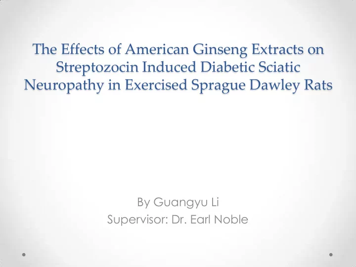 the effects of american ginseng extracts on