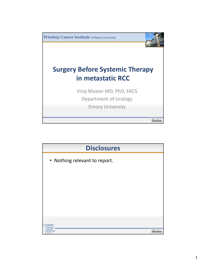 surgery before systemic therapy in metastatic rcc