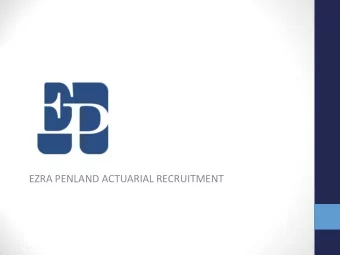 EZRA PENLAND ACTUARIAL RECRUITMENT  POINTS OF DISCUSSION  Tailoring Your Resume  Exams
