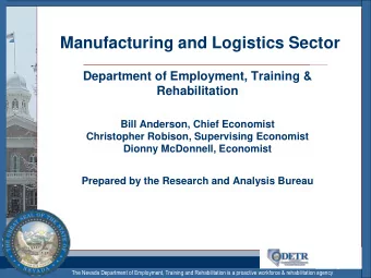 Manufacturing and Logistics Sector  Department of Employment, Training &amp;  Rehabilitation  Bill