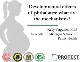 of  phthalates: what are  the mechanisms?  Kelly Ferguson, PhD  University of Michigan School of