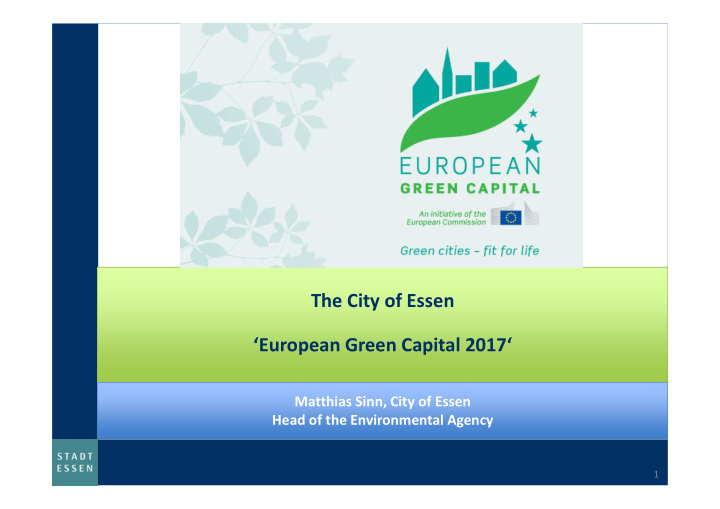 the city of essen european green capital 2017