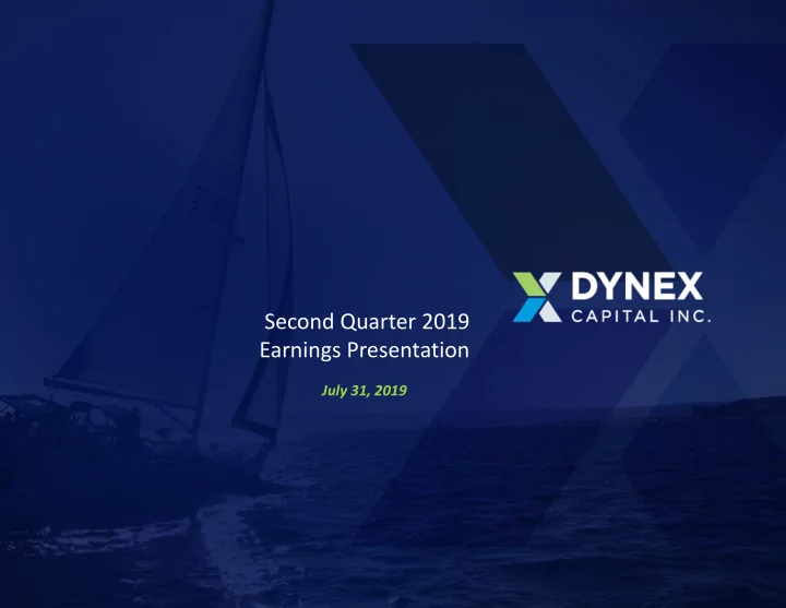 second quarter 2019 earnings presentation