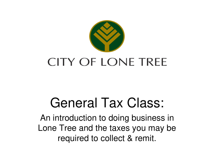 general tax class