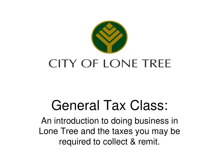 general tax class