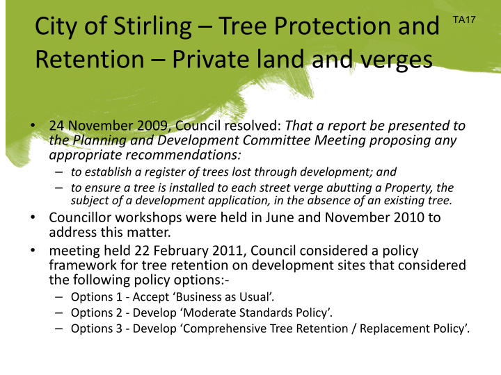 city of stirling tree protection and
