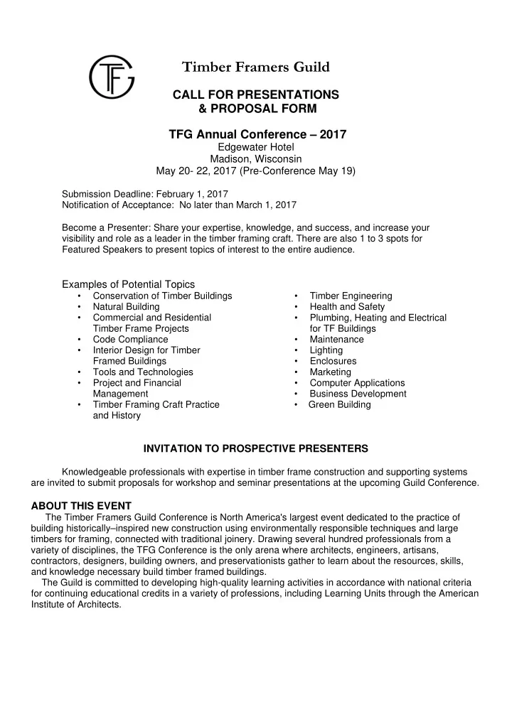 timber framers guild
