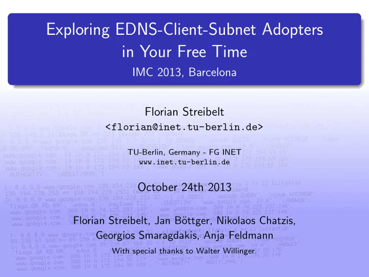 exploring edns client subnet adopters in your free time